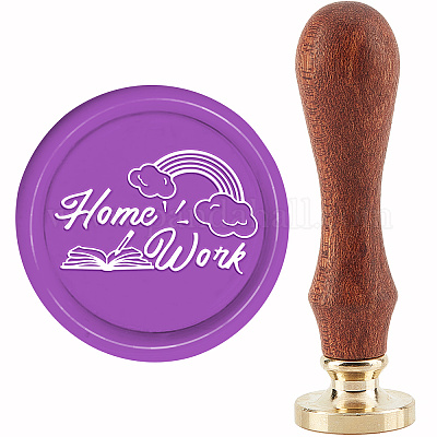 Brass Wax Seal Stamp with Handle&nbsp;AJEW-WH0184-0627-1