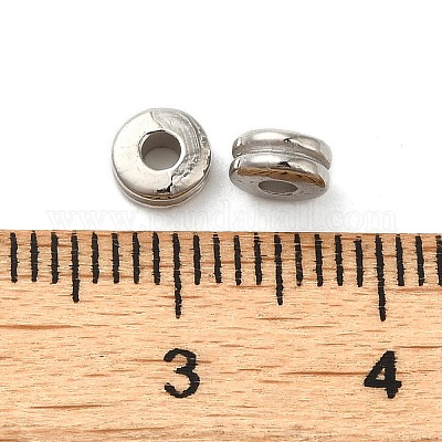 CCBプラスチックビーズ  フラットラウンド  プラチナ  5x2.5mm  穴：1.8mm&nbsp;CCB-H001-12P-1