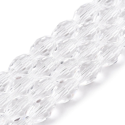 Transparent Glass Beads Strands&nbsp;EGLA-A037-T6x8mm-D01-1