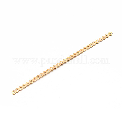 アイアン製スペーサービーズ  長方形  ゴールドカラー  105x3x1mm  穴：1mm&nbsp;IFIN-O002-01-1