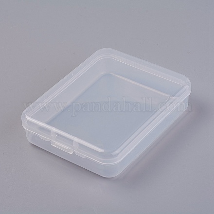 プラスチックビーズ収納ケース  長方形  透明  11.95x9.3x2.85cm  内径：11.05x8.9のCM&nbsp;LS-CON-L013-04-1