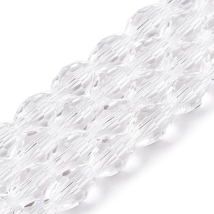 Transparent Glass Beads Strands EGLA-A037-T6x8mm-D01-1