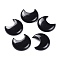 Natural Obsidian Cabochons, Moon, 35x31x7.5mm