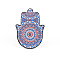 Porcelain Cup Mats, Coasters, with Anti-slip Cork Bottom, Water Absorption Heat Insulation, Hamsa Hand/Hand of Miriam, Dodger Blue, 150x100mm