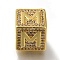 Brass Cubic Zirconia Beads, Cadmium Free & Nickel Free & Lead Free, Letter M, Square, Letter M, 9.5x9.5x9.5mm, Hole: 6mm
