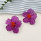 Flower Transparent Acrylic Stud Earrings, Purple, 67x60mm