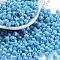Baking Paint Glass Seed Beads, Bicone, Deep Sky Blue, 4.5x3.5mm, Hole: 1.4mm, about 5625pcs/pound
