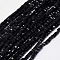 Glass Beads Strands, Faceted, Cube, Black, 3~3.5x3~3.5x3~3.5mm, Hole: 1mm, 98~100pcs/strand, 28~30cm, about 98~100pcs/strand, 13.8 inch