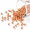 8/0 Glass Seed Beads, Opaque Colors Lustered, Round, Dark Orange, 3mm, Hole: 1mm, about 10000pcs/pound