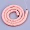 Handmade Polymer Clay Beads, Disc/Flat Round, Heishi Beads, Pink,6x1mm, Hole: 2mm, about 380~400pcs/strand, 17.7 inch