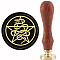 Brass Wax Seal Stamp with Handle, for DIY Scrapbooking, Star Pattern, 3.5x1.18 inch(8.9x3cm)