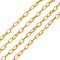 Iron Cable Chains, Textured, Unwelded, with Spool, Flat Oval, Golden, 8x5x1.2mm, about 164.04 Feet(50m)/roll