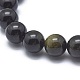Natural Golden Sheen Obsidian Bead Stretch Bracelets&nbsp;BJEW-K212-C-020-2