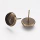 Brass Stud Earring Settings&nbsp;KK-I001-AB-NF-2
