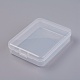 プラスチックビーズ収納ケース  長方形  透明  11.95x9.3x2.85cm  内径：11.05x8.9のCM&nbsp;LS-CON-L013-04-1