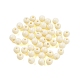 プラスチックビーズ  ラウンド  ベージュ  6x5.5mm  穴：1.8mm  約3846個/500g&nbsp;MACR-S378-01B-1