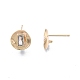 Brass Clear Cubic Zirconia Stud Earring Findings&nbsp;KK-G432-22G-3