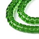 透明ガラスビーズ連売り  フラットラウンド  グリーン  6~6.5x3~3.5mm  穴：0.8~1mm  約112~120個/連  14.57~15.16''（37~38.5センチメートル）&nbsp;GLAA-N026-3x6mm-T09-3