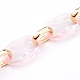 透明アクリル＆ccbプラスチックリンクアズキチェーン  クイックリンクチェーン  ピンク  34.5x21x5.5mmと19x12x4.5mm  約39.37インチ（1m）/連&nbsp;AJEW-JB00911-05-2