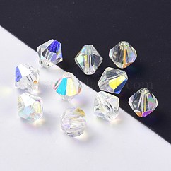 Imitation Austrian Crystal Beads, Grade AAA, K9 Glass, Faceted, Bicone, Clear AB, 8x8mm, Hole: 0.9~1mm