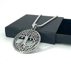 Nordic Viking Element Tree of Life Stainless Steel Gothic Necklace Pendant