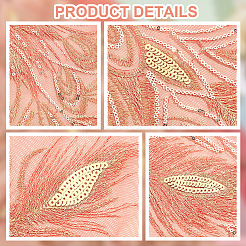 Peacock Tail Pattern Polyester Lace Computerized Embroidery Ornament Accessories&nbsp;DIY-WH0308-234C