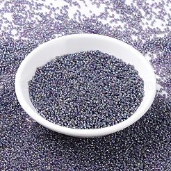 MIYUKIラウンドロカイユビーズ  日本製シードビーズ  （rr1024)シルバーライニングアメジストab  11/0  2x1.3mm  穴：0.8mm  約5500個/50g&nbsp;SEED-X0054-RR1024