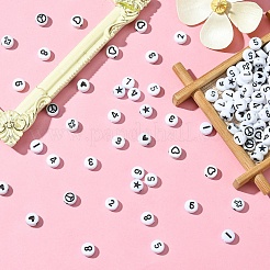 900Pcs 15 Styles White and Black Acrylic Beads&nbsp;SACR-YW0001-67
