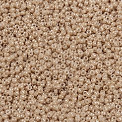 MIYUKIラウンドロカイユビーズ  日本製シードビーズ  （rr593)ライトキャラメルセイロン  15/0  1.5mm  穴：0.7mm  約5555PCS /ボトル  10 G /ボトル&nbsp;SEED-JP0010-RR0593