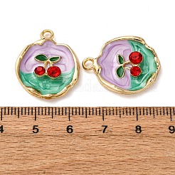 Light Gold Tone Alloy Enamel Pendants&nbsp;ENAM-B028-33KCG-01