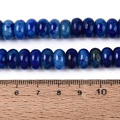 天然石ホワイトジェイドビーズ連売り  滑らかなロンデル  染め  ブルー  10~10.5x5.5~6mm  穴：0.7~1.2mm  約61~69個/連  14.37~15.55インチ（36.5~39.5cm）&nbsp;G-Q613-01F-04