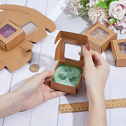 厚紙製の郵便受け  ポリ塩化ビニールの窓を使って  正方形  バリーウッド  6.5x6.5x3cm&nbsp;CON-CN0001-50B