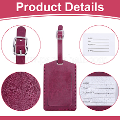 4Pcs 4 Colors Rectangle PU Leather Luggage Tag&nbsp;AJEW-ME0002-84