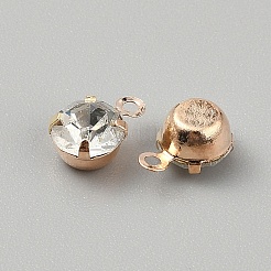 真鍮とガラスのペンダント  ラウンドチャーム  DIYジュエリーアクセサリー  ライトゴールド  8.5x6x4.5mm  穴：1.2mm  720個/セット&nbsp;FIND-WH00670-01D--KCG