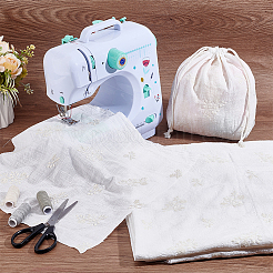 Flower Pattern Linen Cotton Fabric for Clothing Accessories&nbsp;DIY-WH0632-51