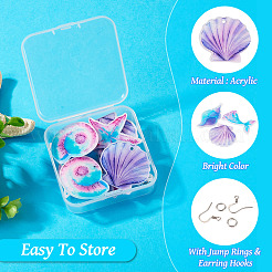 DIY Ocean Themed Acrylic & Stainless Steel Dangle Earring Jewelry Kits&nbsp;DIY-TA0010-53