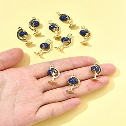 10Pcs Light Gold Plated Alloy Enamel Pendants&nbsp;ENAM-FS0003-10