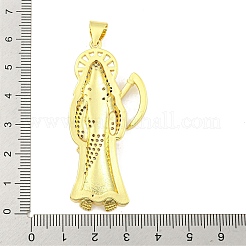 Rack Plating Brass Micro Pave Clear Cubic Zirconia Pendants&nbsp;KK-B091-30G-07