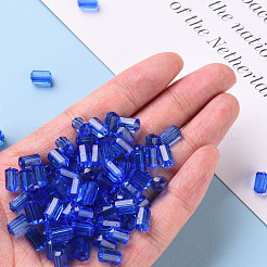 透明なアクリルビーズ  多面カット  ポリゴン  ブルー  9x5mm  穴：1.8mm  約3496個/500g&nbsp;TACR-S154-27B-86