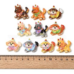 オペーク樹脂カボション  混合色  犬  24.5~27x26.5~28.5x9~10mm&nbsp;RESI-Z050-01B