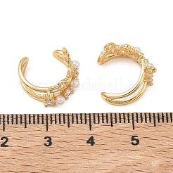 シェグレース 真鍮製カフピアス金具  abs樹脂  ニッケルフリー  18KGP本金メッキ  13.5x15x8.5mm  穴：1.4mm&nbsp;XGRQ3P031-652G