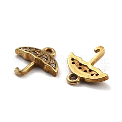 Brass Micro Pave Clear Cubic Zirconia Charms&nbsp;KK-A144-002C-NF