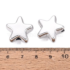 UVメッキ不透明アクリルビーズ  スター  銀メッキ  19x20x9mm  穴：3.5~4mm&nbsp;OACR-Q204-01B