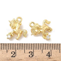 Brass Micro Pave Cubic Zirconia Charms&nbsp;KK-B166-16G