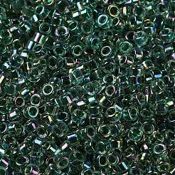 ガラスシードビーズ  不透明な色の虹  シリンダー  ダークスレートグレー  2.5x2mm  穴：1.4mm&nbsp;X-SEED-S042-13A-18