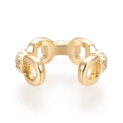 Brass Micro Pave Clear Cubic Zirconia Cuff Earrings&nbsp;EJEW-M195-01G