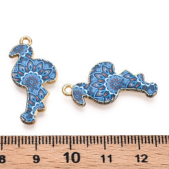 Printed Light Gold Tone Alloy Pendants&nbsp;ENAM-N056-210D