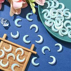 100個の手作りランプワークビーズ  ABカラーメッキ  艶消し  ダブルホーン/三日月  ホワイト  16.5x13x5mm  穴：1mm&nbsp;LAMP-CJ0001-89