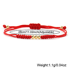 Stylish Unisex Round Brass Bead Braided Bracelets&nbsp;OJ1564-2
