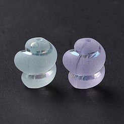 透明つや消しアクリルビーズ  ABカラーメッキ  巻き貝  ミックスカラー  14x11mm  穴：1.6mm  500個/ 500g&nbsp;OACR-P013-33M